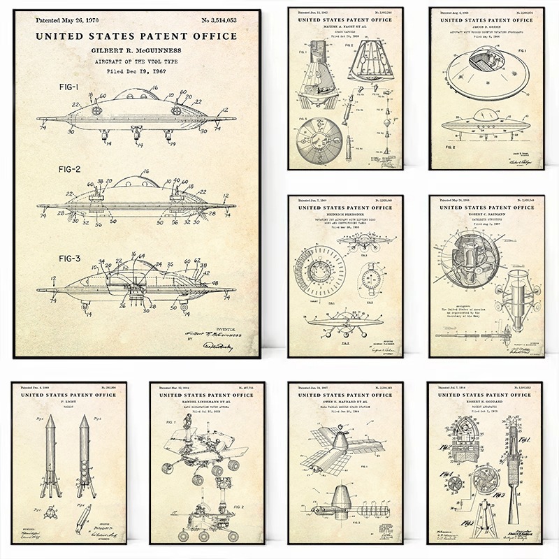 Star Map Poster - خمر الصحن الطائر UFO مخطط المشارك